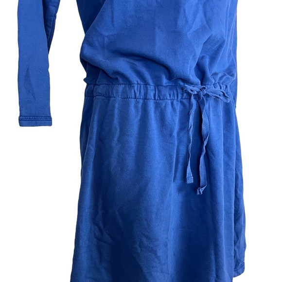 GH BASS & CO Blue Blouson 3/4 Sleeve Knit Mini 100% Cotton Drawstring Dress  XS - Picture 11 of 15